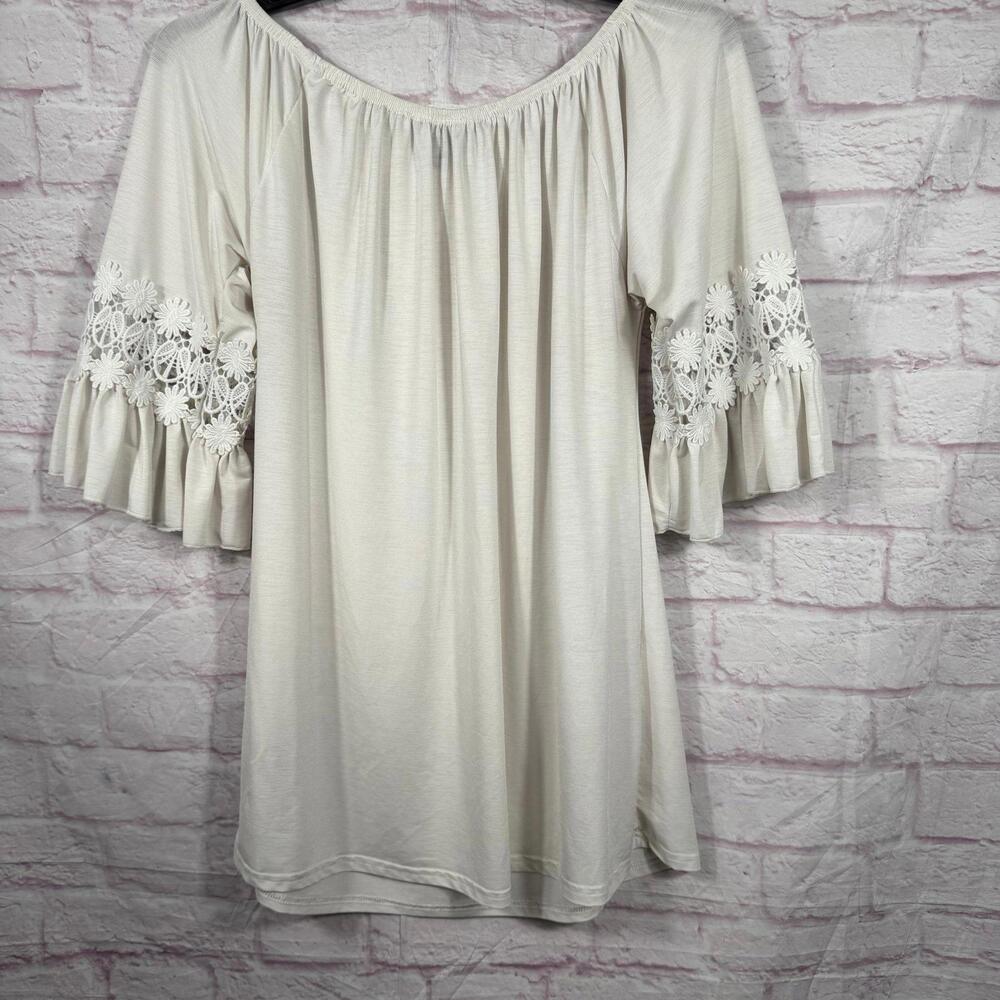 WinWin Ruffle Sleeve Tunic Top L-XL - Picture 6 of 7